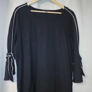 Black White Trim Alfani 2x Dress Blouse